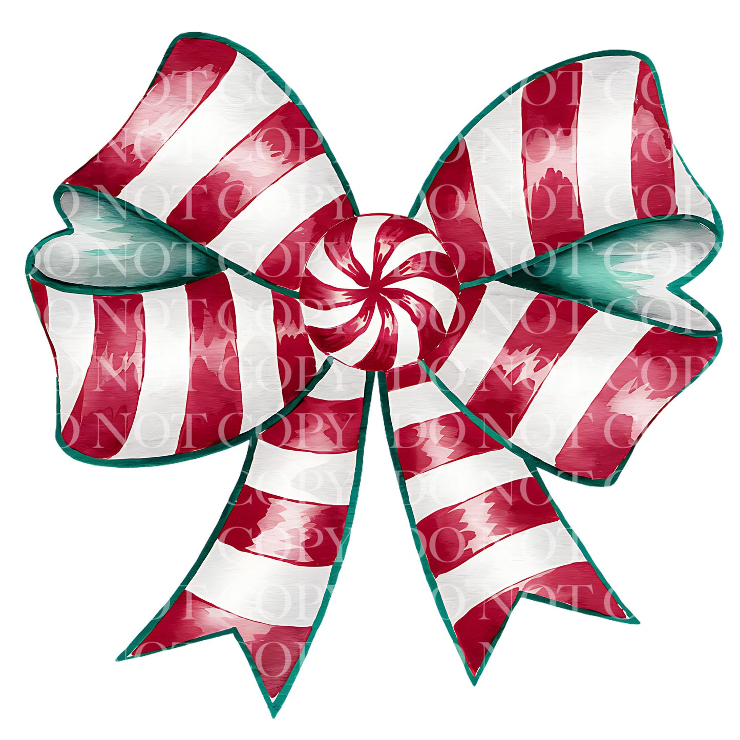 Peppermint Coquette Christmas Bow