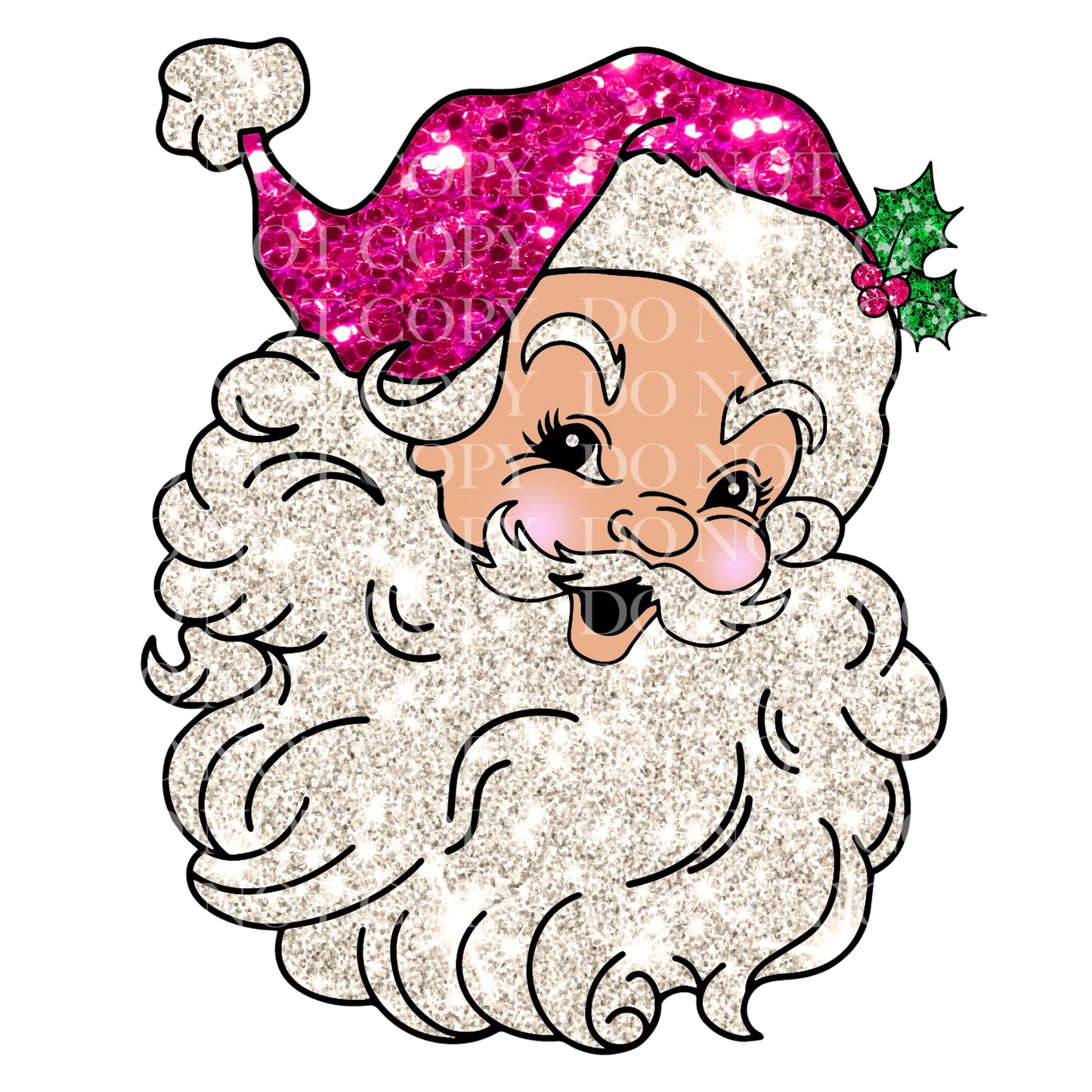 Santa Faux Glitter And Sequins