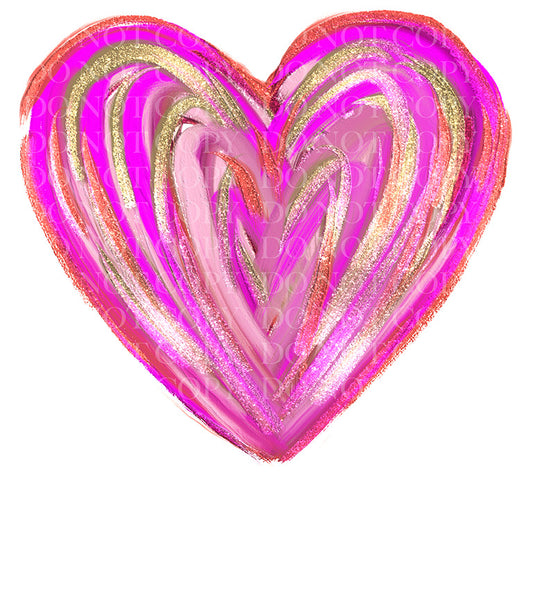 Glitter Paint Heart Valentines Day DTF Transfer