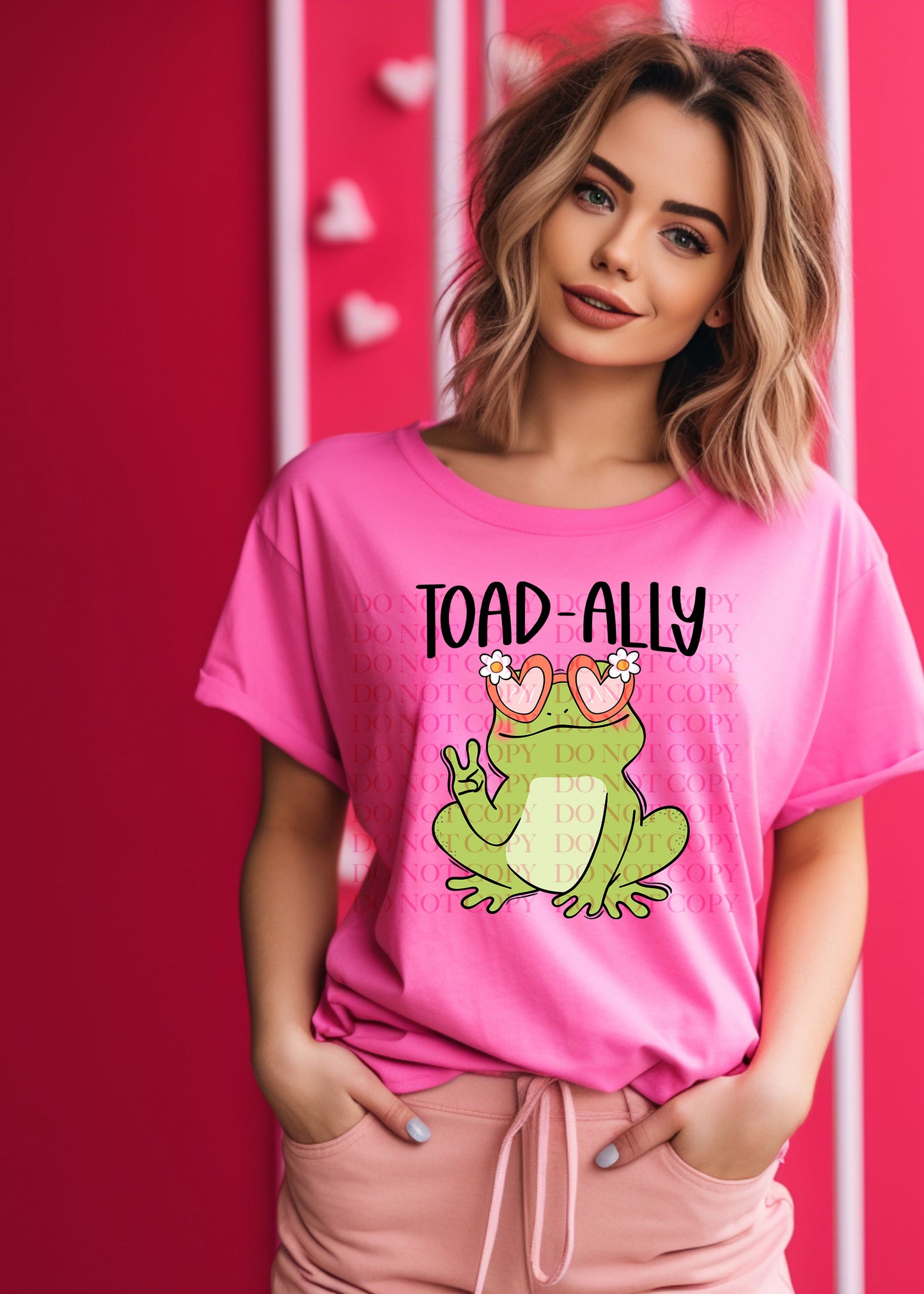 Toad-Ally Frog Hearts Valentines Day DTF Transfer