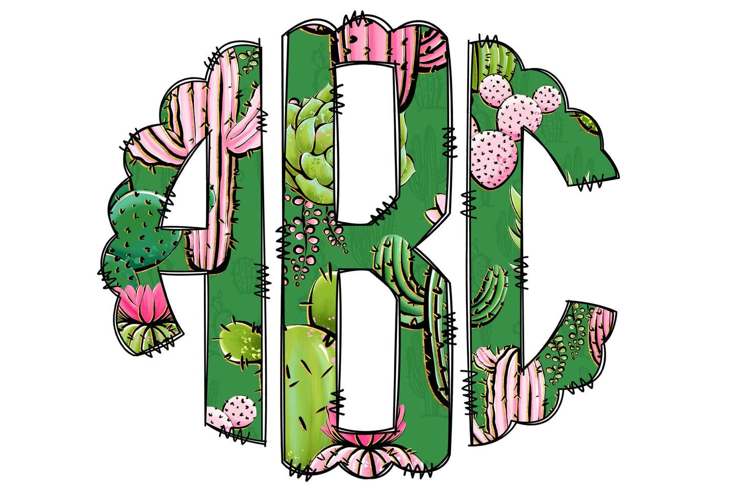 Boho Cactus Monograms