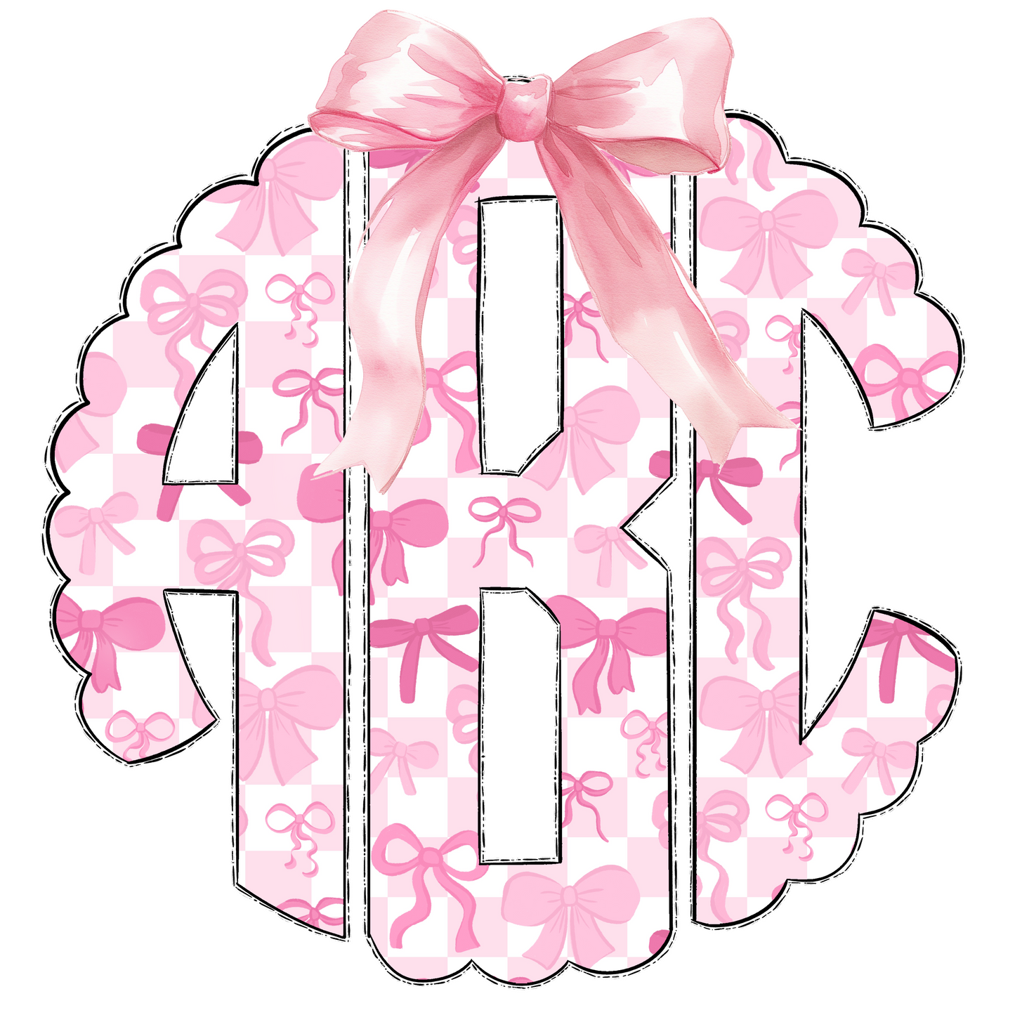 Pink Bow Monograms