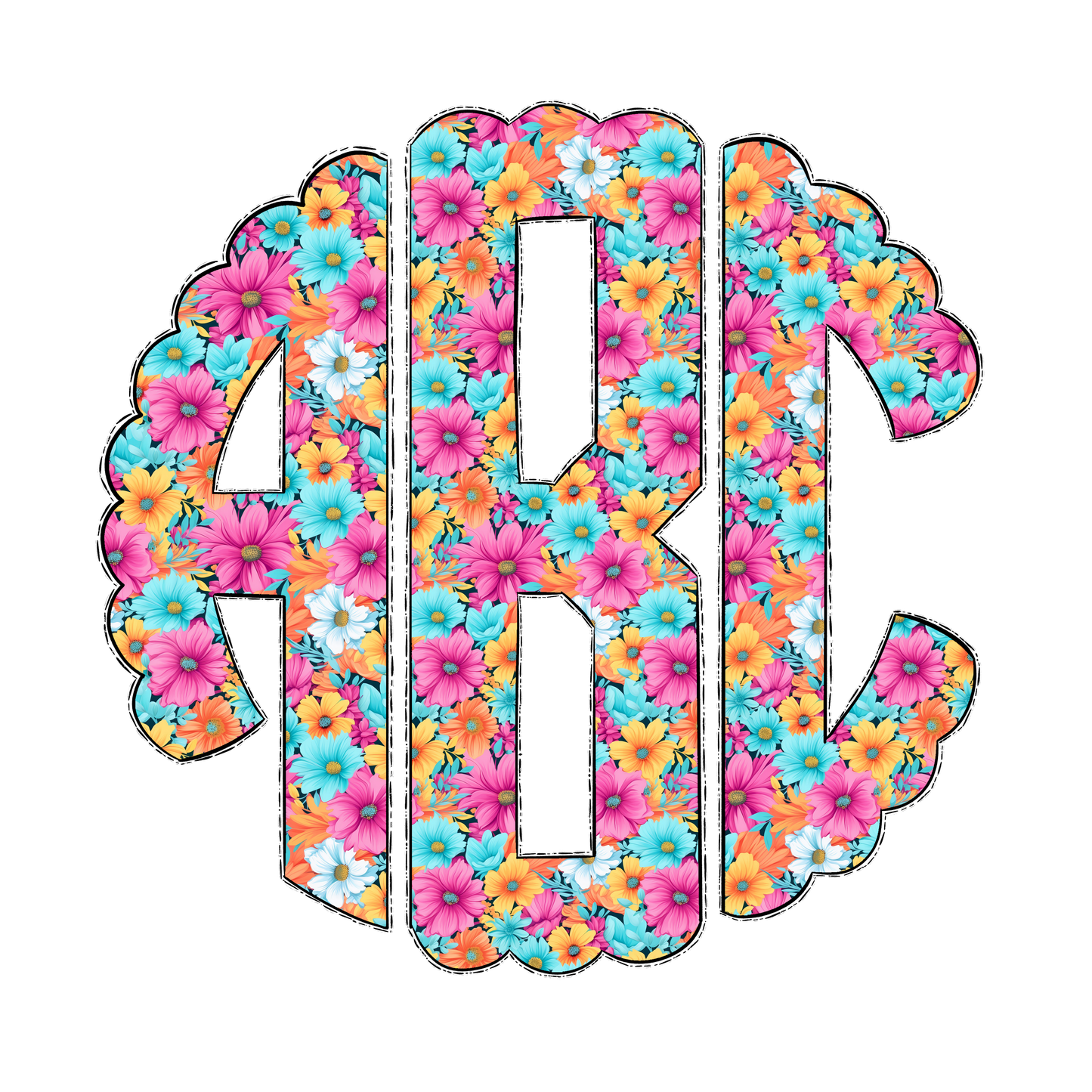 Vibrant Floral Monograms