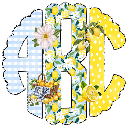 Lemons and Flowers Monograms