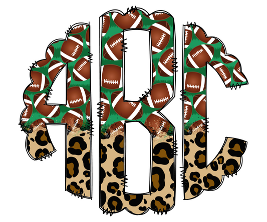 Leopard Print and Football Monograms