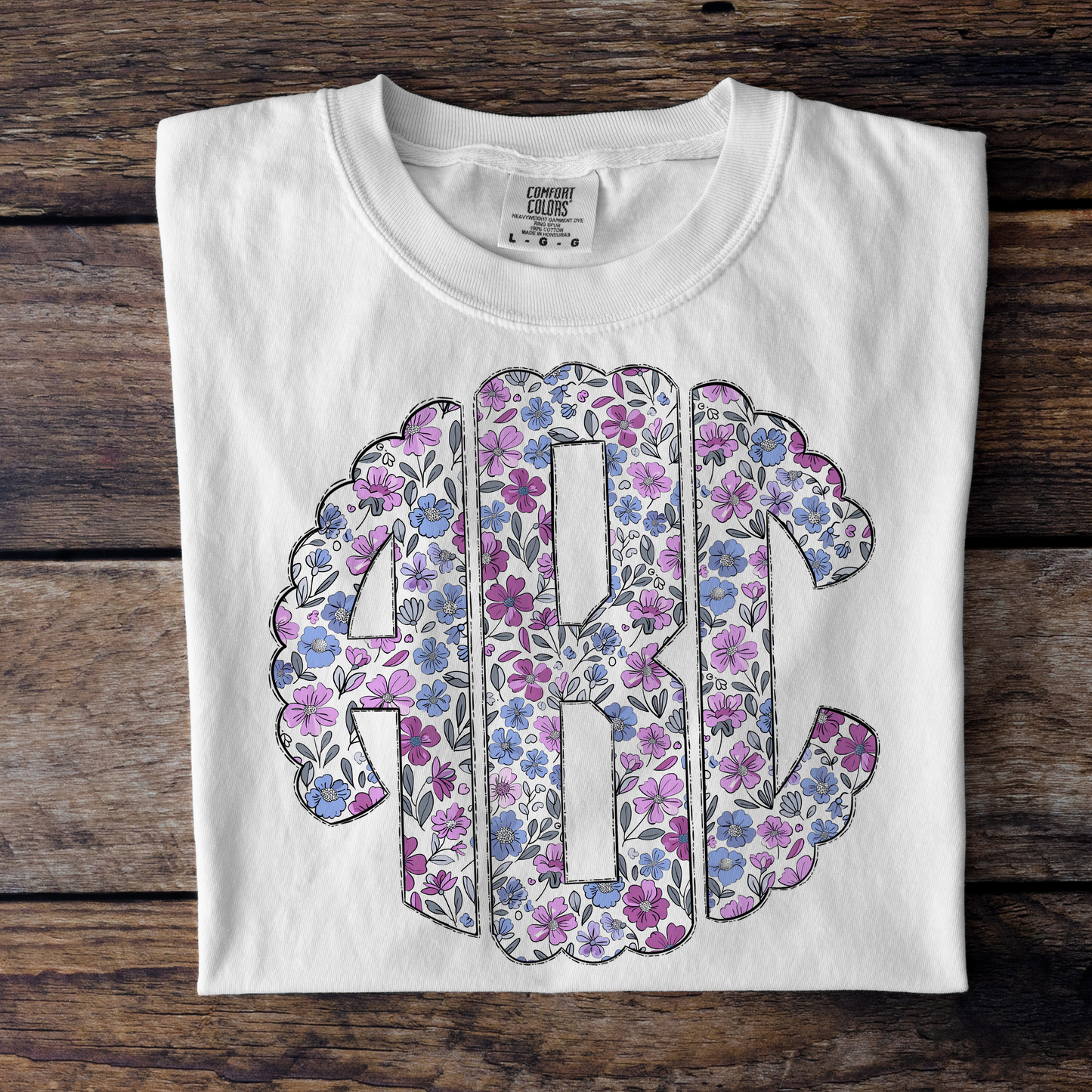 Lavendar Flowers Monograms