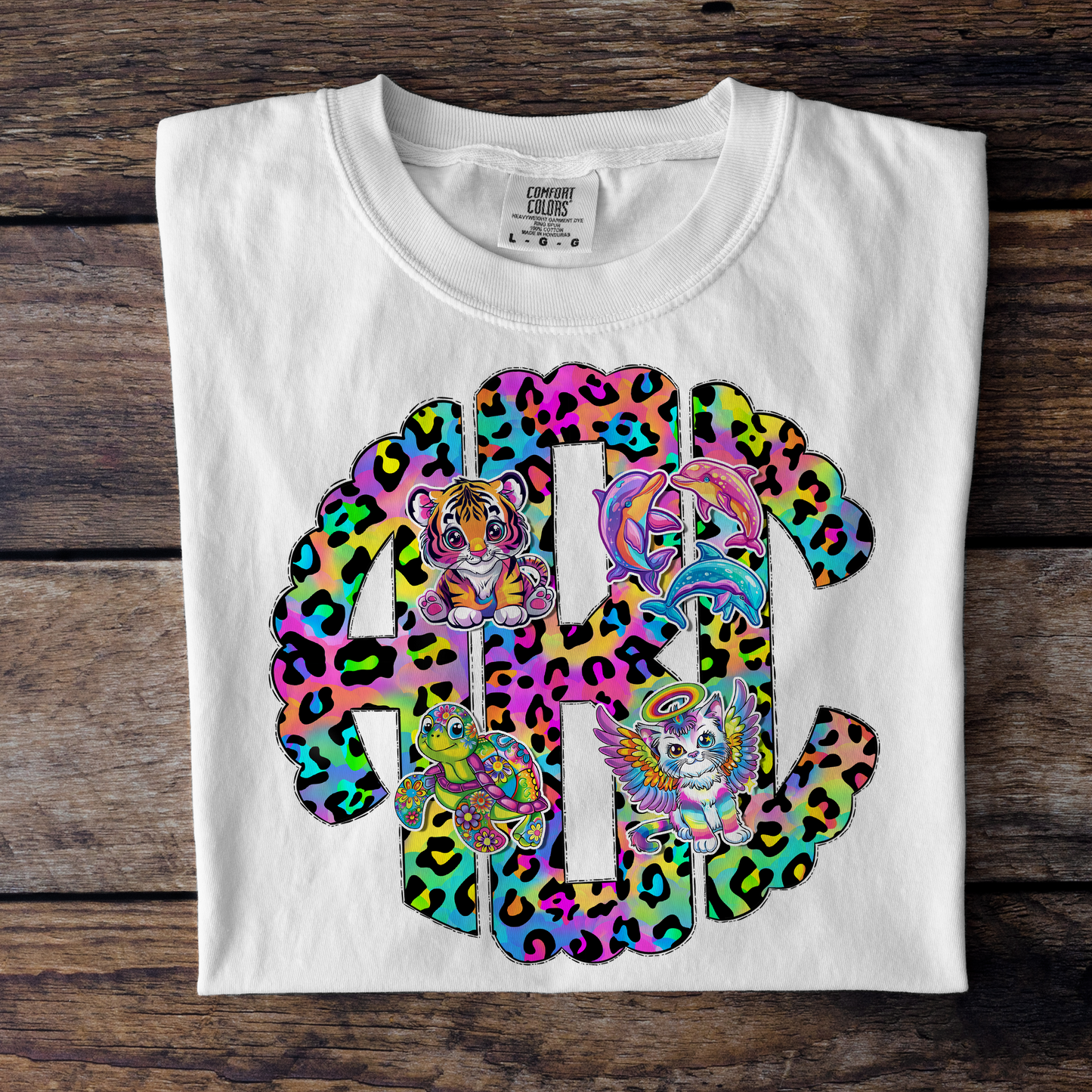 Neon 90's Nostalgia Leopard Print Monograms