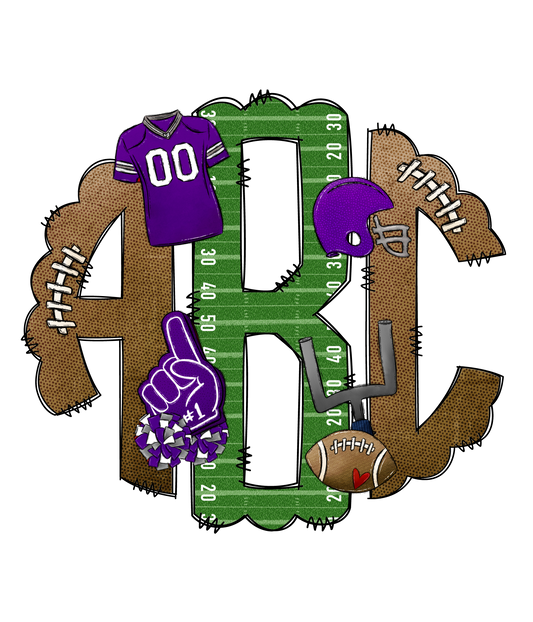 Purple Jersey Football Monograms