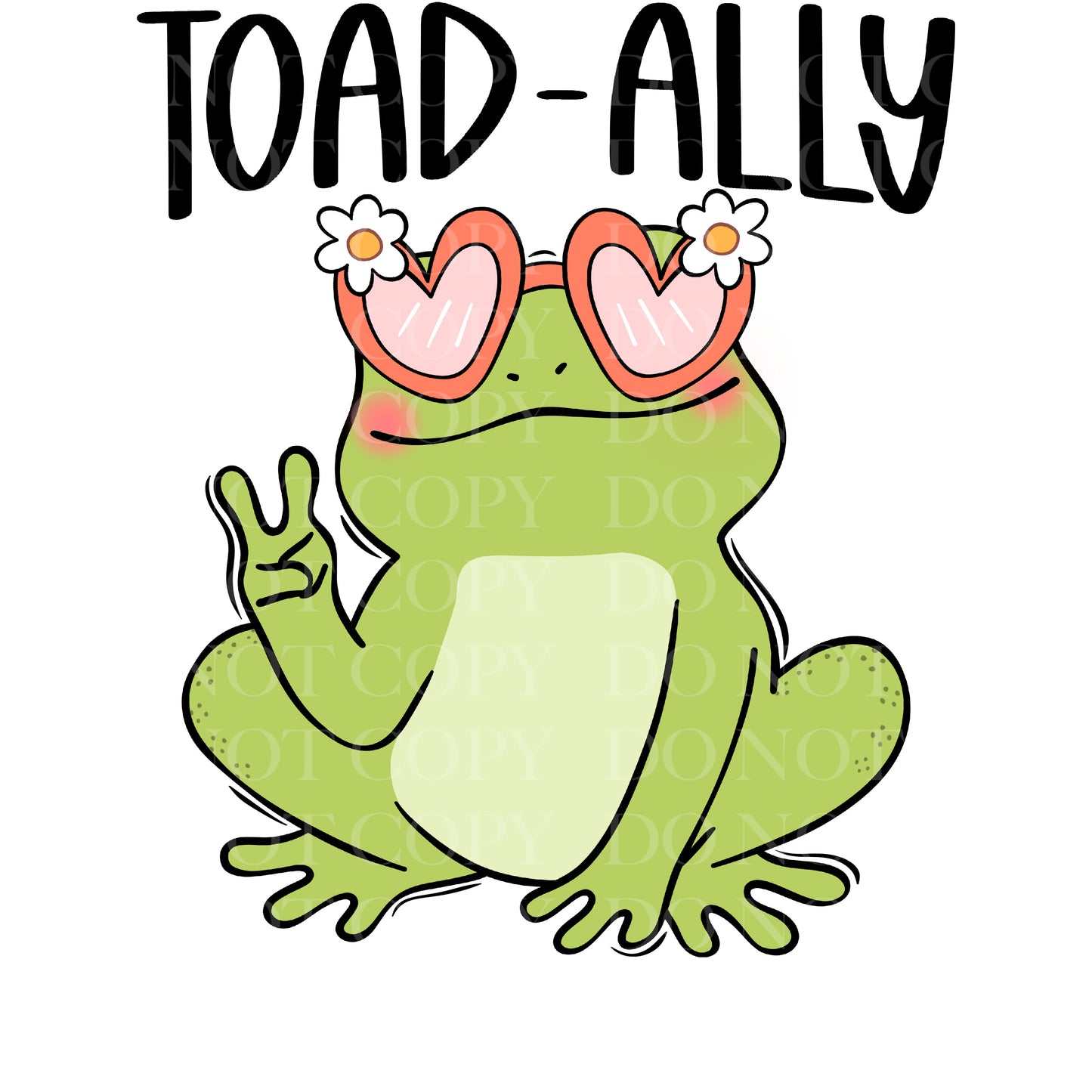 Toad-Ally Frog Hearts Valentines Day DTF Transfer