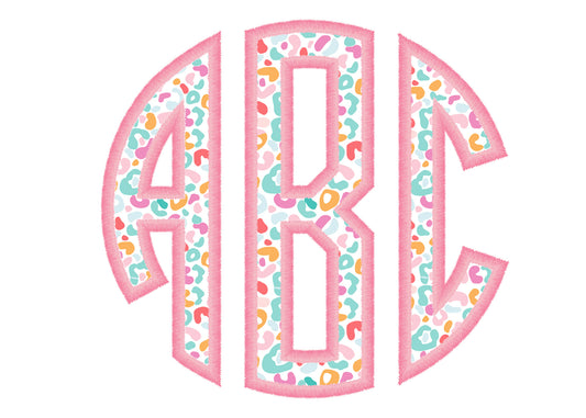 Pink Faux Embroidery Monograms