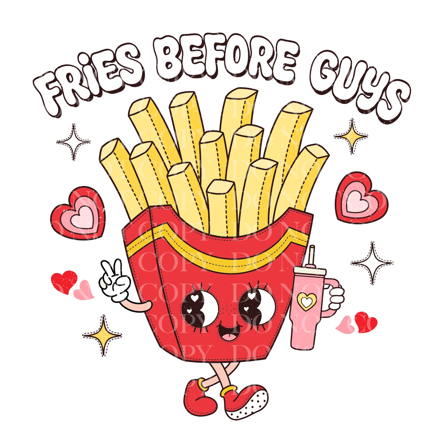 Fries Before Guys Valentines Day DTF Transfer