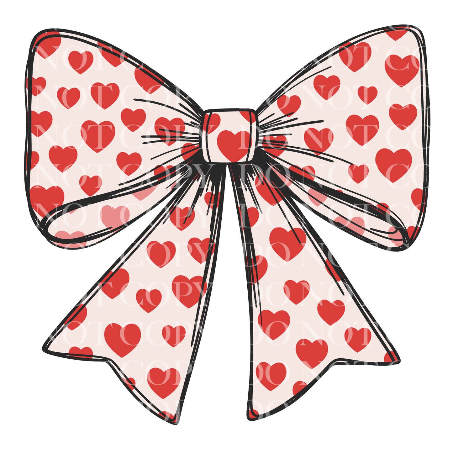 Valentine's Hearts Bow Valentines Day DTF Transfer