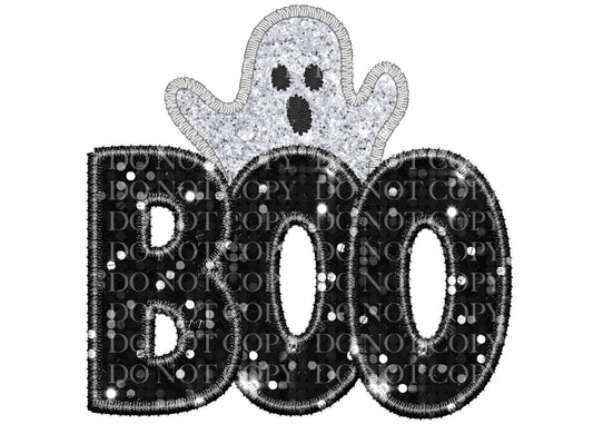 Boo Faux Embroidered Sequin