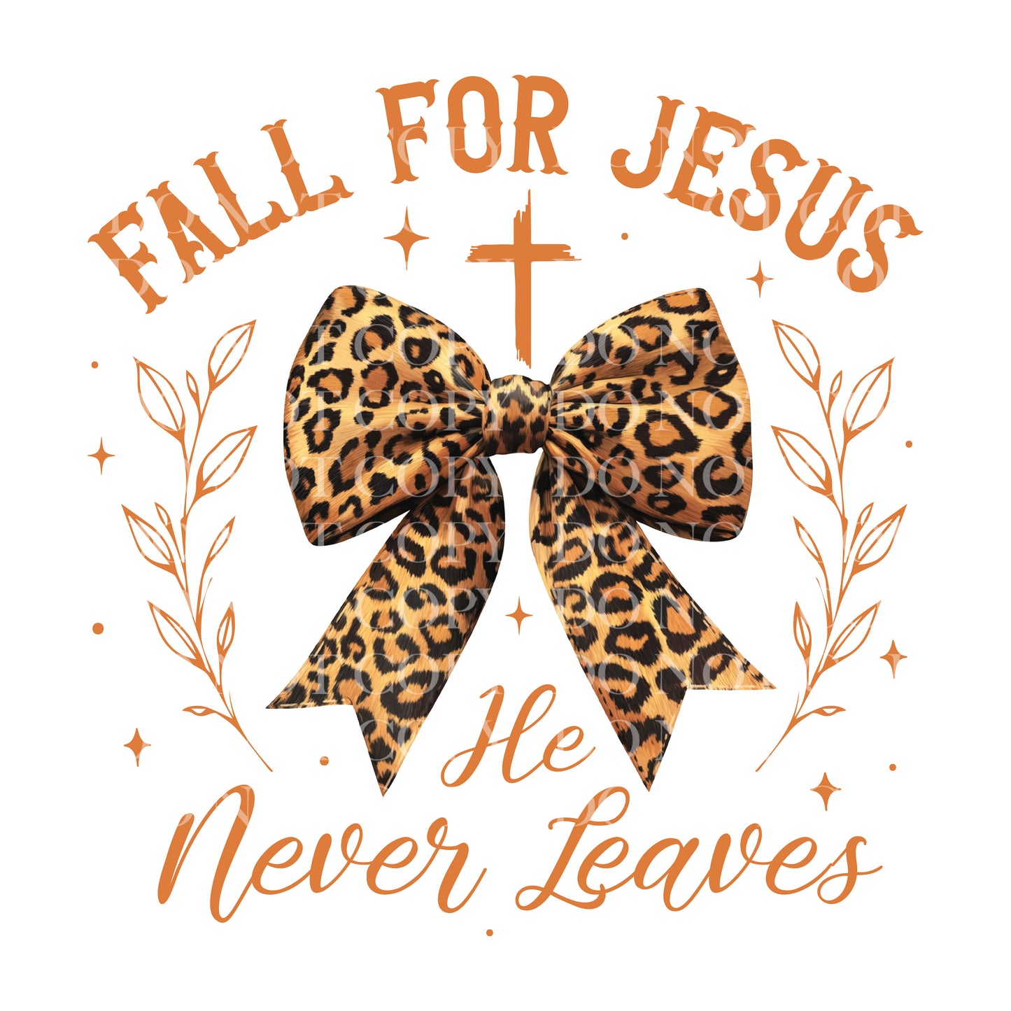 Coquette Leopard Print Bow Fall For Jesus