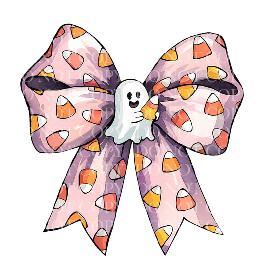 Pink Candy Corn Coquette Bow