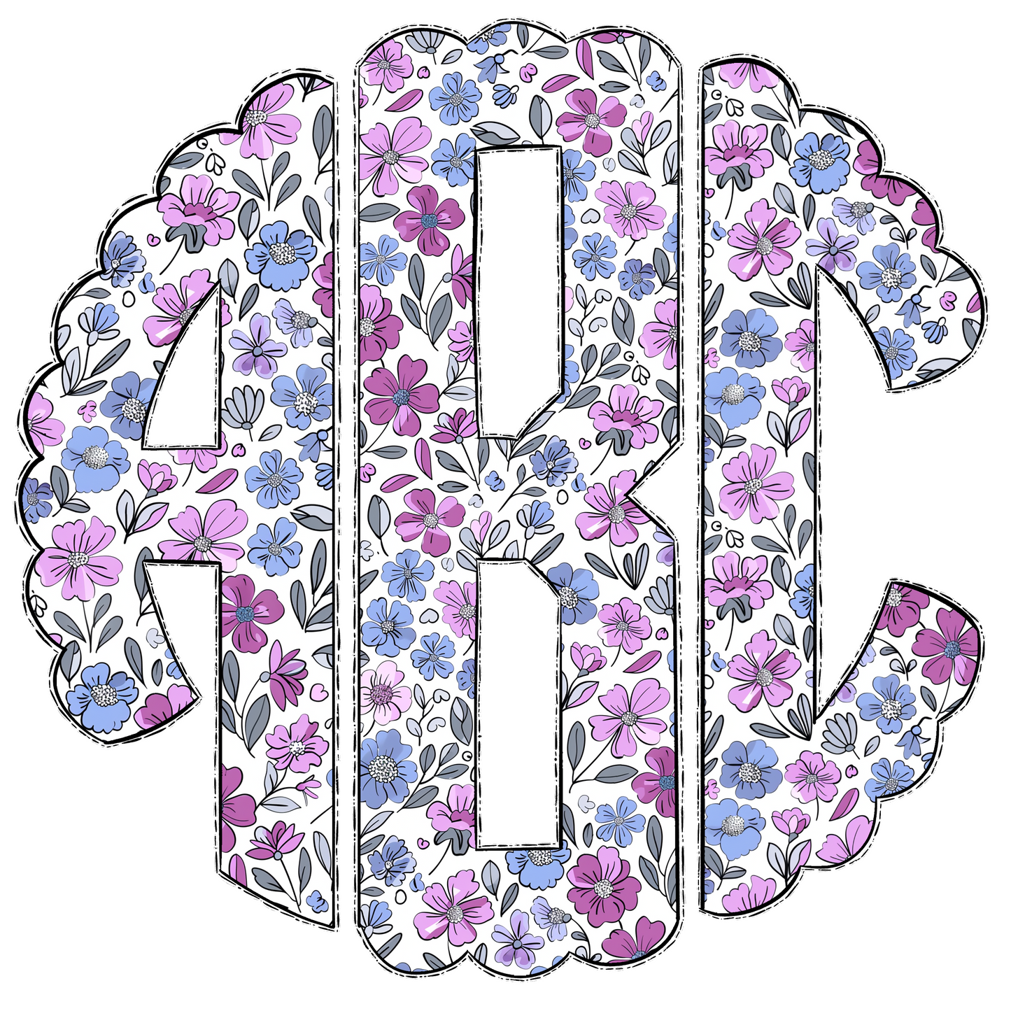 Lavendar Flowers Monograms