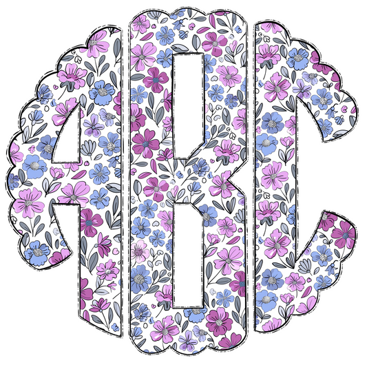 Lavendar Flowers Monograms