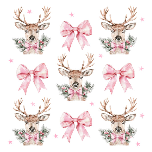 Pink Bow Girly Deer