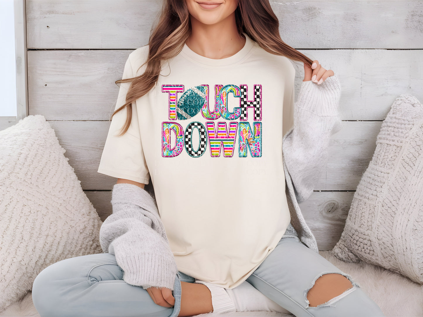 Touch Down Faux Embroidery